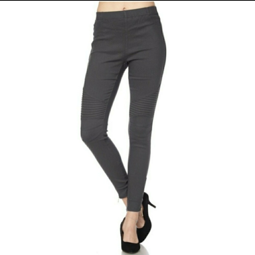♨New! Charcoal moto leggings